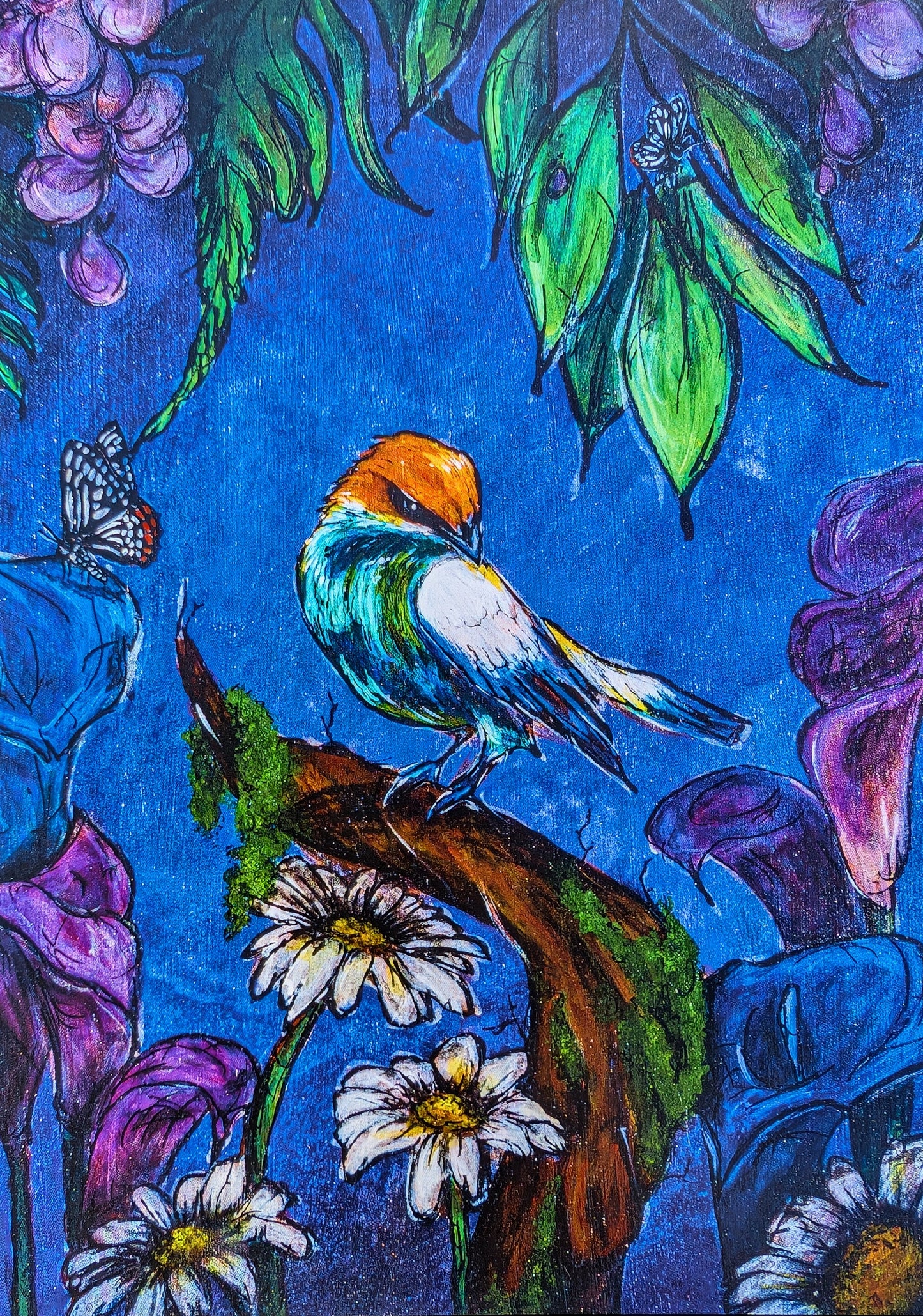 Midnight Bird Postcard Print