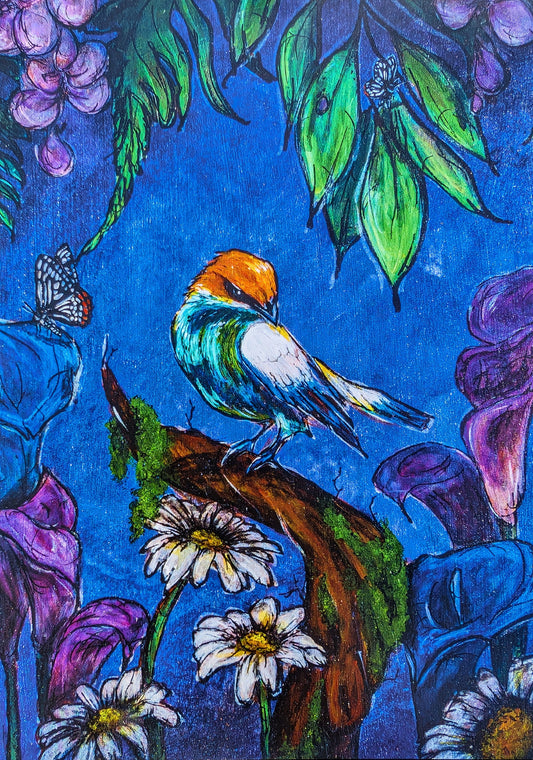 Midnight Bird Postcard Print